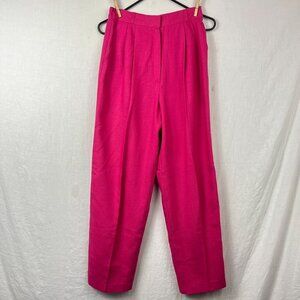 Vintage‎ Leslie Fay Linen Blend High Waist Trousers Womens 10 Pleated Pink 90s